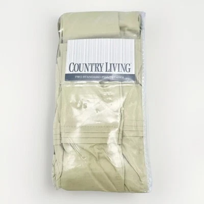 Juego de 2 fundas de almohada vintage Country Living verde sauce llorón 100 % algodón NUEVO Foto 1 de 4