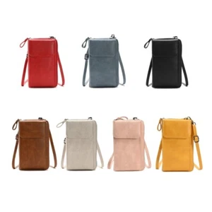 Leather Cash Card Holder Cellphone Bag Wallet Bag Girl Women Hasp Shoulder Bag - Picture 1 of 15