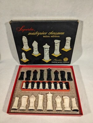 Juego de Ajedrez Gótico Esculpido Peter Ganine Edición Salón Completo De Colección 1957 Nº 1475 Foto 1 de 4