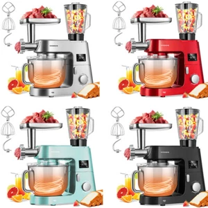 Stand Mixer 6 Speed 7.5Qt 9-in-1 & Fermentation Timer Meat Grinder Juicer Slicer - Picture 1 of 28