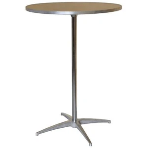 Round Wood Cocktail Table 36in Adjustable Height Bistro Event Dining Table - Picture 1 of 7