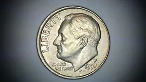 Roosevelt Dime - 1997 P - Off Center Struck Errors - eye, double rim RARE - Picture 1 of 2
