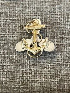 VINTAGE USN NAVY WAVES STERLING VERMEIL BROSCHE - Bild 1 von 3