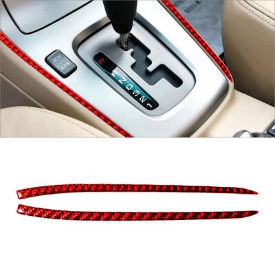 2Pcs Red Carbon Fiber Interior Gear Shift Side Cover Trim For Subaru Forester - Image 1 of 4