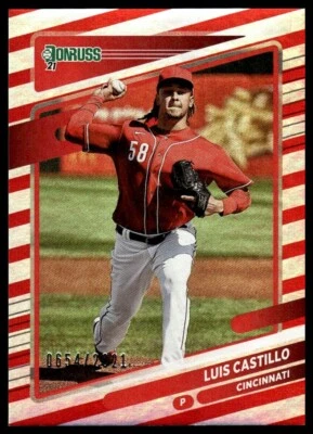 2021 Donruss Red Luis Castillo card # 124 Cincinnati Reds /2021 Color Match - Image 1 of 2