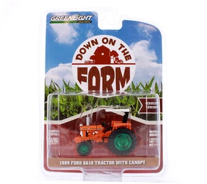 GREEN MACHINE 1989 Ford 6610 Tractor w/ Canopy, Orange - Greenlight 48060E/48 - Picture 1 of 3