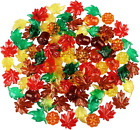 100PCS Acrylic Leaves Mini Pumpkins Acorns Maple Leaves Acrylic Fall Decorations