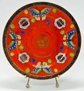 Piatto VINTAGE giapponese Lusterware Art Decò porcellana farfalla 7,5" circa 1930 - Foto 1 di 5