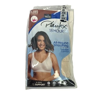 NWT PLAYTEX 18 Hour Women’s Bra Sz 42B Color Lt Beige Adj Strap Tagless Wirefree - Picture 1 of 8