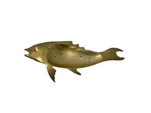 Vintage Brass Table Decor Fish Shaped Made To Hold Keys Loose Coins Small Dish - Picture 1 of 5