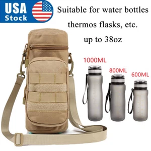 Tactical Molle Water Bottle Bags Military Sports Hiking Belt Holder Kettle Pouch - Picture 1 of 31