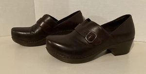 Dansko Tamara Brown Leather Slip On Clog Buckle Women 9.5-10 US EUR 40 - Picture 1 of 7