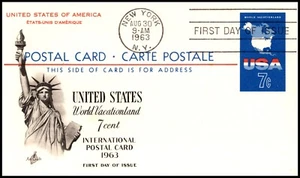 Scott UX50 7 Cents Map Of United States Artcraft FDC Unaddressed - Picture 1 of 2