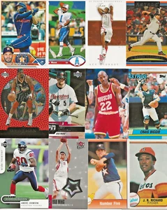(100) Verschiedene Houston Astros Texans Oilers Raketen Karten Nolan Ryan Olajuwon - Bild 1 von 6