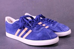 Adidas Neo Courtset Sneaker Sportschuhe Gr. 38 Leder Suede blau lachs slim BS73 - Bild 1 von 13