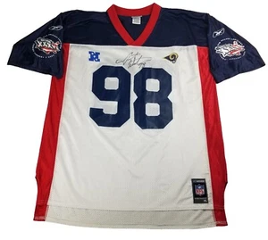 GRANT WISTROM Signed (Twice) Reebok Replica Super Bowl Jersey St. Louis Rams XL - Picture 1 of 13