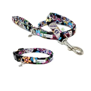 Sugar Skull, Mexican Day of the Dead, Dog Collar and Optional Matching Lead Set - Picture 1 of 6
