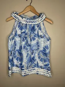 NWT Sail to Sable Blue Bradley Cowl Neck Top Tank Blouse Women’s Medium M New - Picture 1 of 7