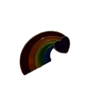 LGBT Rainbow Purple Heart Lapel Pin Brooch Metal Pins - Picture 1 of 3