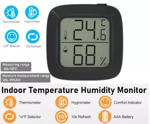 Mini Digital LCD Thermometer Humidity Meter Room Temperature Indoor Hygrometer - Picture 1 of 17