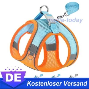 Katzengeschirr Hundegeschirr & Leine Welpengeschirr Reflektierend Mesh Weste NEU - Bild 1 von 20