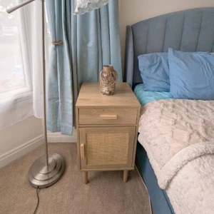 Rustic Bedside Cabinet 1 Drawer Cupboard Storage Unit Bedroom Table Nightstand - Picture 1 of 6