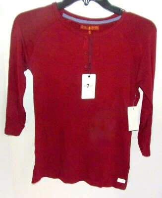 НОВЫЙ С ЯРЛЫКАМИ 7 ДЛЯ ВСЕХ MANKING HENLEY РУБИНОВЫЙ КРАСНЫЙ ДЕВОЧЕК ТОП XL - Изображение 1 из 3