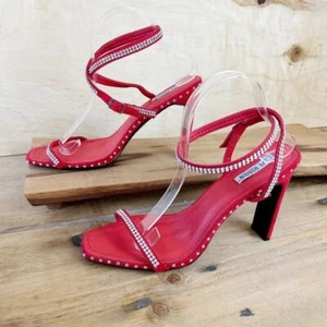 Cape Robbin Hollywood size 101 Red Crystal sandal with 4 1/2 inch heel - Picture 1 of 10