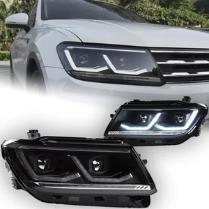 2X LED Front Projector Headlights DRL Assembly for 2017-2021 VW Tiguan Xenon Ver - Picture 1 of 12