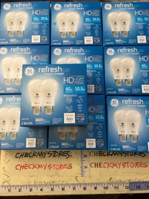 10X2PK- LED GE refresh HD 10.5 watt = 60 W Daylight (5,000K) High Definition A19 - Image 1 of 4