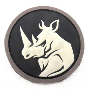 Sujetador de gancho de parche Milspec PVC redondo Rhino Head 2 3/4 pulgadas - Excelente - Imagen 1 de 1
