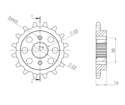 Pignone Passo 525 Denti 15 per DUCATI Multistrada 1100 / S 2007 2008 2009 - Imagem 1 de 3