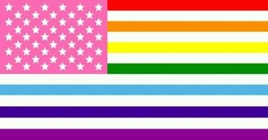 PÓSTER BRILLANTE BANDERA ARCO IRIS AMERICANA CON FOTO IMPRESO LGBT 5251 - Imagen 1 de 1