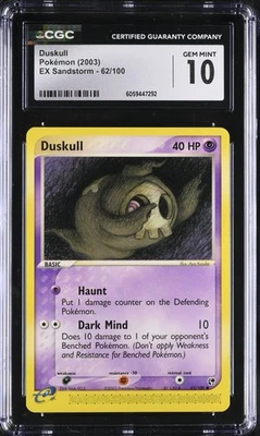 CGC 10 Duskull 62/100 EX Sandstorm 2003 Pokemon Card - Image 1 of 3