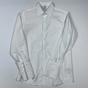 BROOKS BROTHERS Para Hombre Talla Grande L Informal L/S 100% Algodón Blanco Botón Frontal - Imagen 1 de 4