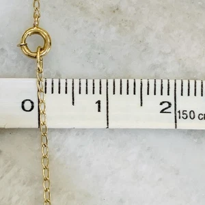 14K massiv Gelbgold Halskette Halsreif 1mm Seil Kette 0,70gr Federring Verschluss 15" - Bild 1 von 9