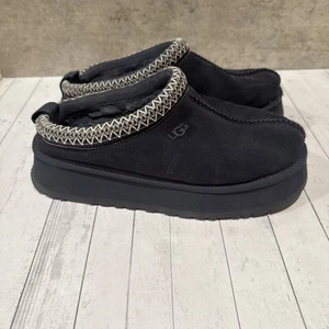 UGG Tazz II Women's Platform Suede Slippers Embroidered Blue Size US8 EU39 - Picture 1 of 11