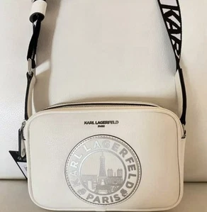 KARL LAGERFELD PARIS MAYBELLE CROSSBODY BAG SHOULDER PURSE WHITE - NWT - Picture 1 of 4