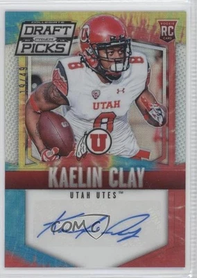 2015 Panini Prizm Collegiate Draft Picks Tie-Dye /49 Kaelin Clay Rookie Auto RC - Image 1 of 2