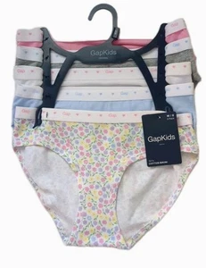 New Gap Kids Girls M/8 Cotton Bikini Underwear 5 Pack Pastels Floral Hearts - Picture 1 of 3