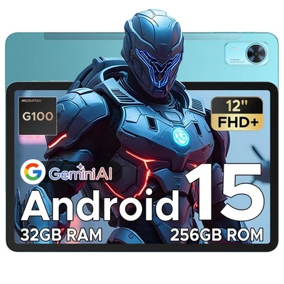 Tab E3+ Android 15 Tablet,Helio G100 Octa-Core,12 inch Tablet,32GB+256GB/TF 2... - Image 1 of 4