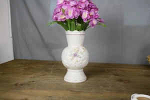 Belleek Ireland Songbird Vase 2007 Ivory Porcelain Gold Trim Embossed Floral - Picture 1 of 6