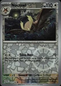 Noctowl Reverse Holofoil 127/162 Common SV05: Temporal Forces Near Mint - Picture 1 of 2