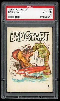 1969 Donruss Odd Rods Sticker #05 Bad Start PSA 4 - Image 1 of 2