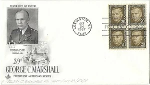 '67 FDC Prominent Americans Series George C. Marshall B4 SC#1289 on ArtCraft - Picture 1 of 1