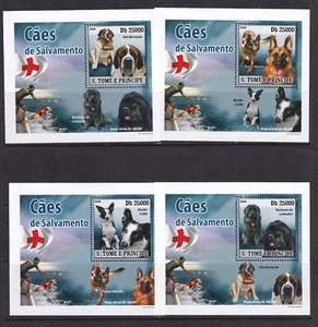 Sao Tome and Principe 2008 Dogs 4 S/Sheets Deluxe Edition MNH - Picture 1 of 1