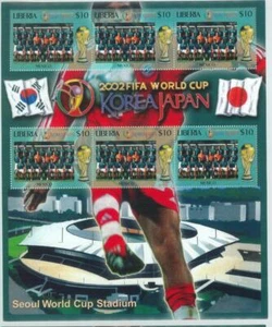 LIBERIA - Stamps M / SHEET - 2002 FIFA Football JAPAN / KOREA: MEXICO team - Picture 1 of 1