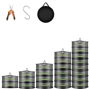 VIVOSUN 2/3/4/6/8 Layer Herb Drying Rack Hanging Mesh Net W/Pruner Collapsible - Picture 1 of 10