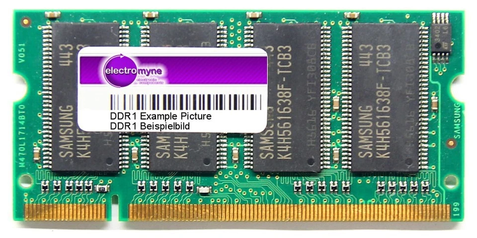 128MB 266MHz DDR1 RAM PC2100S 200-Pin Pol SODIMM Laptop Memory Notebook Memory - Image 1 of 1