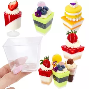 Dessertbecher Wiederverwendbar Fingerfood Kunststoff Einweg Becher Plastikbecher - Bild 1 von 27